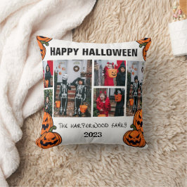 Cojín Decorativo Calabaza infantil jack-o-lantern Collage de fotos 