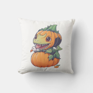 Cojín Decorativo calabaza loca tratando de comer espeluznante