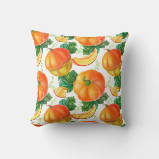 Cojín Decorativo Calabaza naranja sobre fondo blanco. Patata sin fo
