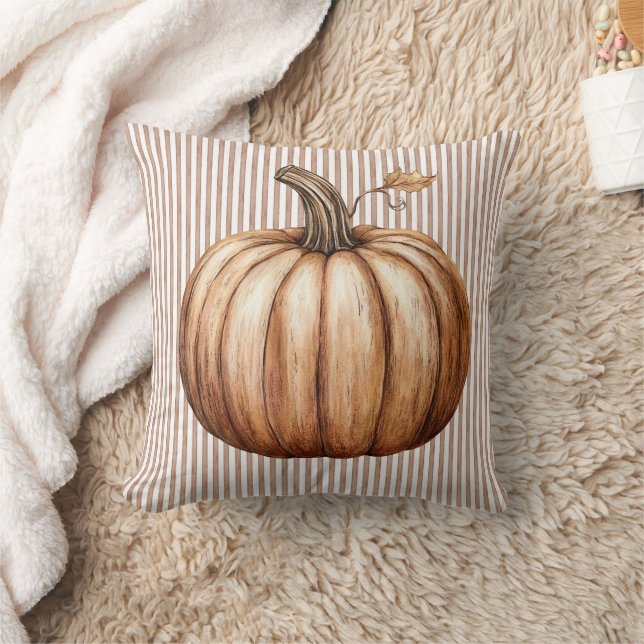 Cojín Decorativo Calabaza Otoño Caída Granja Pillow a rayas (Manta)