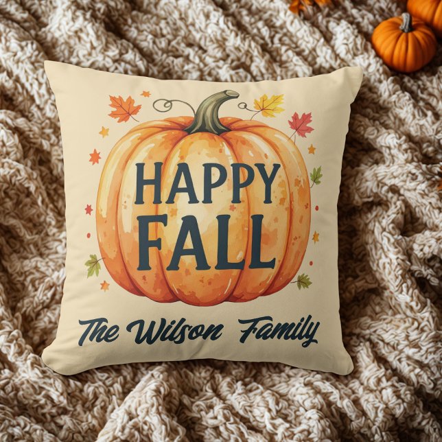 Cojín Decorativo calabaza otoño naranja acuarela (Subido por el creador)