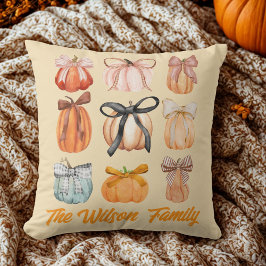 Cojín Decorativo calabaza otoño naranja acuarela