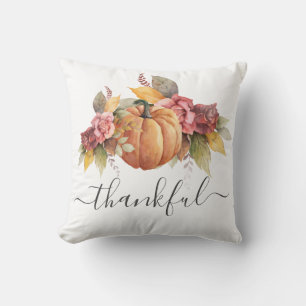 Cojín Decorativo Calabaza Oxidada de Otoño Agradecida
