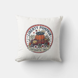 Cojín Decorativo Calabaza Patriótica de la Libertad Calabaza Patrió