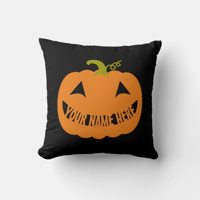 Cojín Decorativo Calabaza personalizada de Halloween (Anverso)