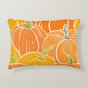 Cojín Decorativo Calabaza personalizado, lindo patrón otoño.