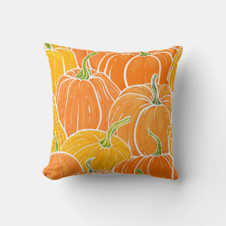Cojín Decorativo Calabaza personalizado, lindo patrón otoño.