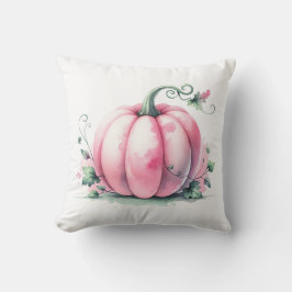 Cojín Decorativo Calabaza Rosa Acuarela