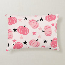 Calabaza rosa y negra con estrellas Halloween y Ot