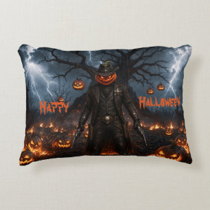 Cojín Decorativo Calabaza Sheriff Vaquero Relámpago Espeluznante de