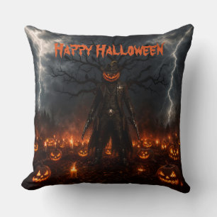 Cojín Decorativo Calabaza Sheriff Vaquero Relámpago Espeluznante de