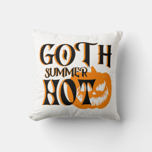 Cojín Decorativo Calabaza sonriente de terror del verano gótico cal