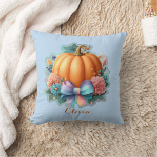 Cojín Decorativo Calabaza suave con flores camiseta personalizada