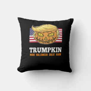 Cojín Decorativo Calabaza Trumpkin Halloween con diseño de bandera 