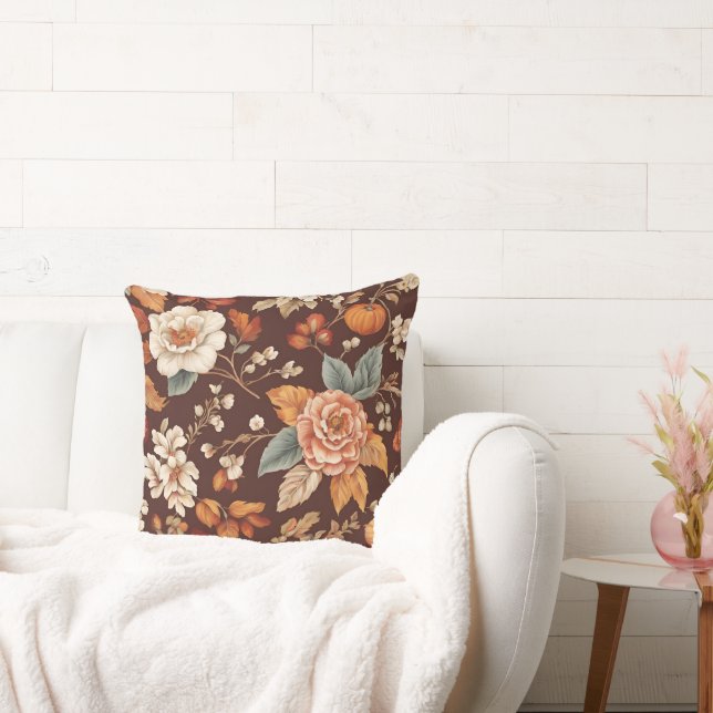 Cojín Decorativo Calabaza y flores de otoño (Sofá)