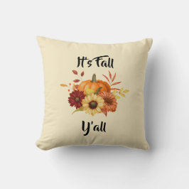 Cojín Decorativo Calabaza y flores - Rústica granja del otoño