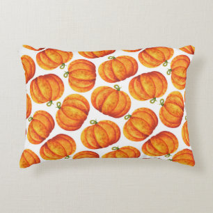 Cojín Decorativo Calabazas acuáticas: patrón de cultivo otoñal.