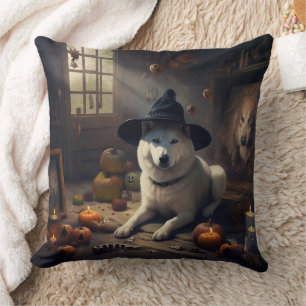 Cojín Decorativo Calabazas Akita Halloween de Terror