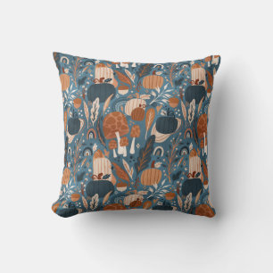 Cojín Decorativo Calabazas Boho de Otoño Rústico