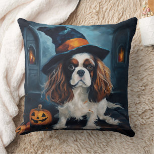 Cojín Decorativo Calabazas Cavalier King Halloween Espeluznantes