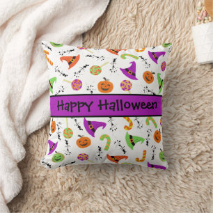 Cojín Decorativo Calabazas de caramelos de Halloween Patrón de Gorr