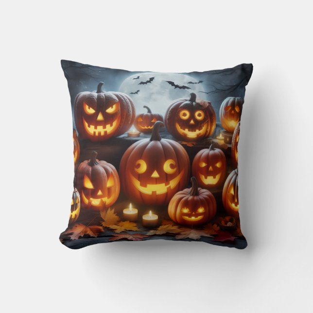 Cojín Decorativo Calabazas de Halloween (Anverso)