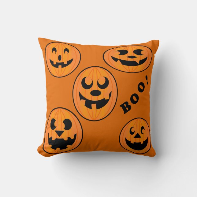 Cojín Decorativo Calabazas de Halloween góticas antiguas (Anverso)