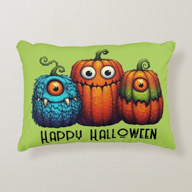 Cojín Decorativo Calabazas de Monster (Anverso)
