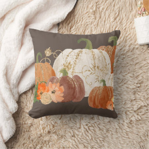 Cojín Decorativo Calabazas de oro blancas naranjas Otoño Día de Acc