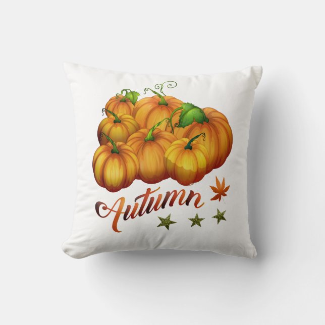 Cojín Decorativo Calabazas de Otoño  (Anverso)