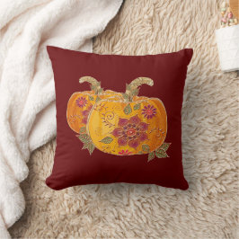 Cojín Decorativo Calabazas de otoño con flores