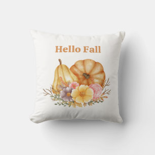 Cojín Decorativo Calabazas de otoño en acuarela estilo boho casa de