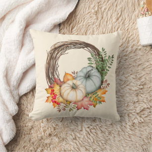 Cojín Decorativo Calabazas de otoño rusticas de Terracota