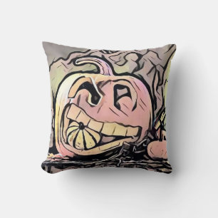 Cojín Decorativo Calabazas de otoño vintage con colores de caída co