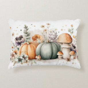 Cojín Decorativo Calabazas de otoño y flores Patrón de caída
