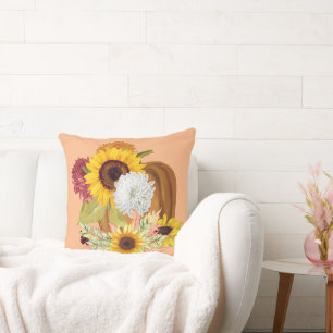 Cojín Decorativo Calabazas, girasoles y Mamáes caen los colores