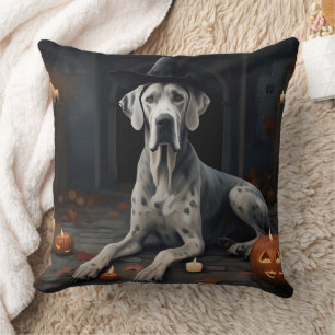 Cojín Decorativo Calabazas Great Dane Halloween Flip Espeluznante
