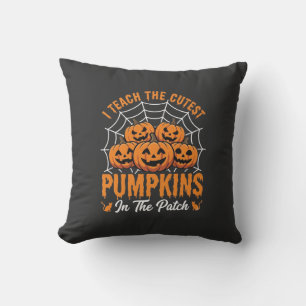 Cojín Decorativo Calabazas Más Lindas Del Parche Maestra Halloween_
