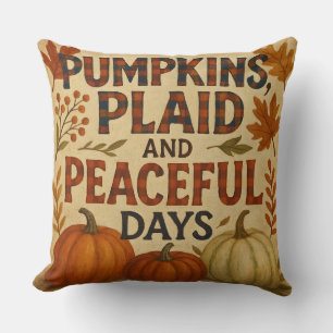 Cojín Decorativo Calabazas, rebanadas y días de paz