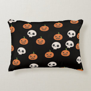 Cojín Decorativo Calabazas y calaveras de Halloween