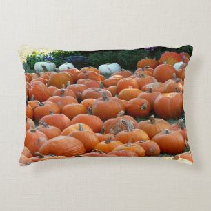Cojín Decorativo Calabazas y crisantemos Fotografía de la cosecha d