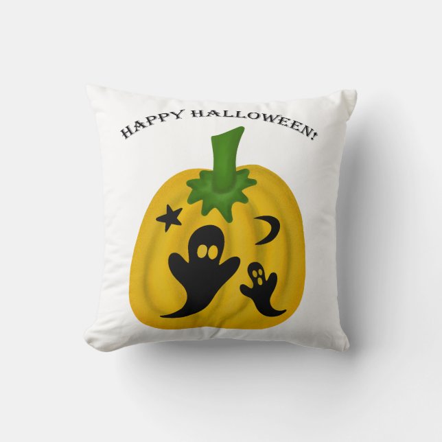 Cojín Decorativo Calabazas y fantasmas (Anverso)