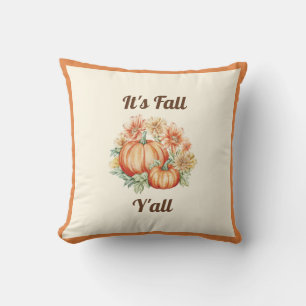 Cojín Decorativo Calabazas y Flores - Decoración de Otoño Rústica d