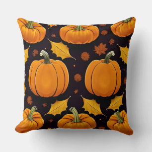 Cojín Decorativo Calabazas y hojas de otoño