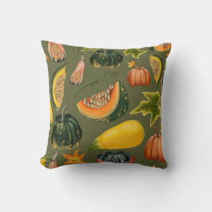 Cojín Decorativo Calabazas y hojas: vegetación otoñal