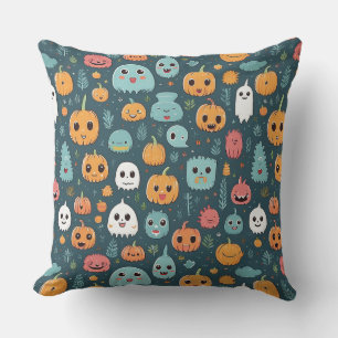 Cojín Decorativo Calabazas y monstruos de Halloween