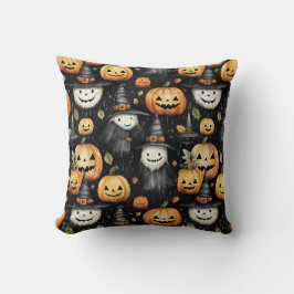 Cojín Decorativo Calabazas y Monstruos Halloween