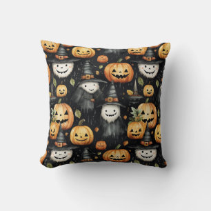Cojín Decorativo Calabazas y Monstruos Halloween 