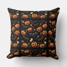 Cojín Decorativo Calabazas y murciélagos