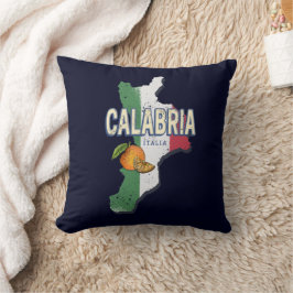 Cojín Decorativo Calabria Italia Región Retro Mapa de recuerdo de c